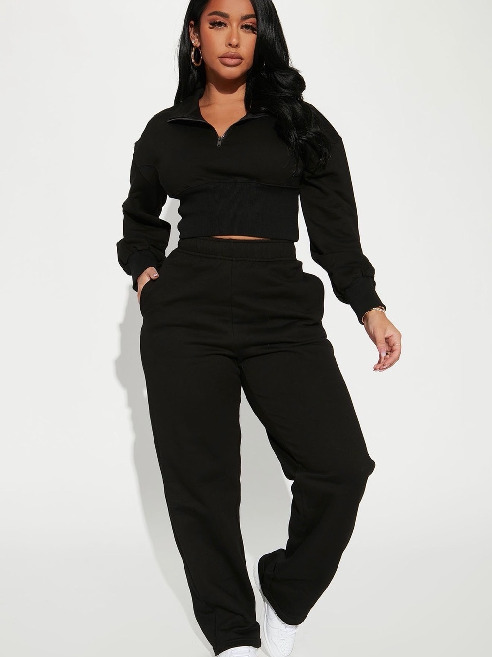 Fashion Nova Black High-Rise Track Pants